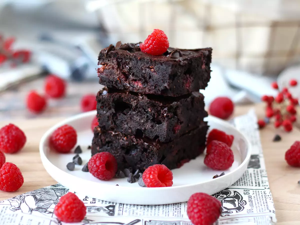 Receita Brownie de framboise e chocolate, o bolo perfeito na hora do lanche!