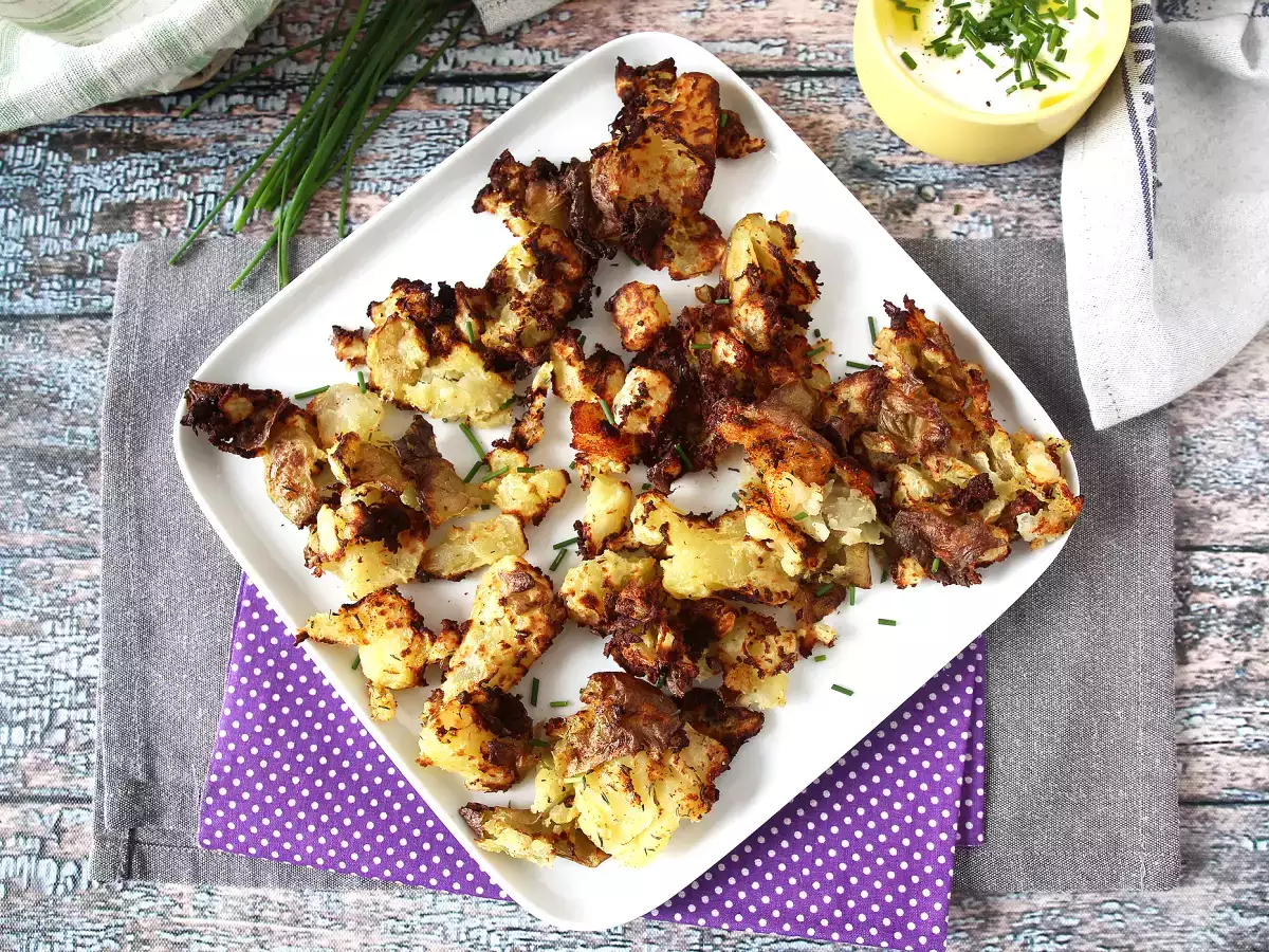 Receita Batata a murro na air fryer