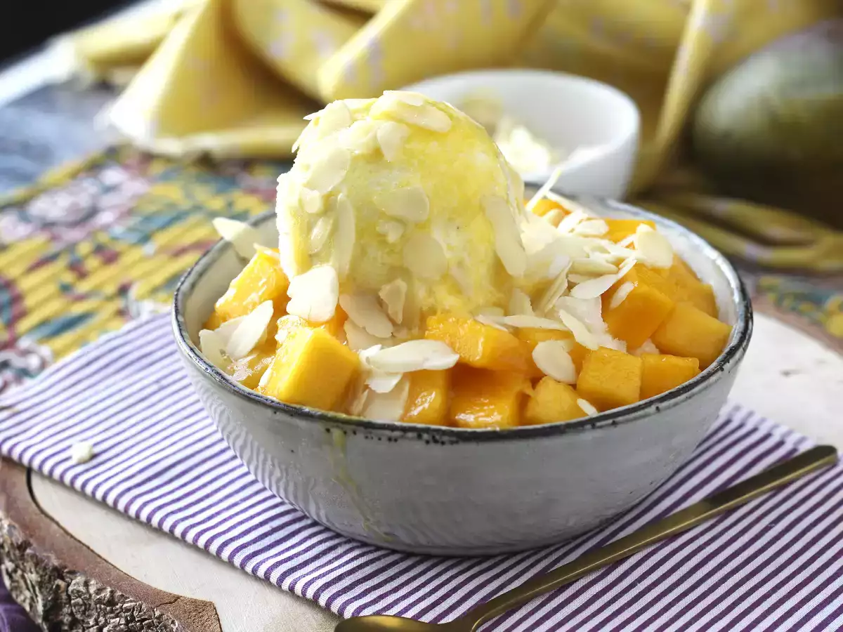 Receita Mango bingsu, a raspadinha coreana de leite condensado com manga que conquistou o mundo