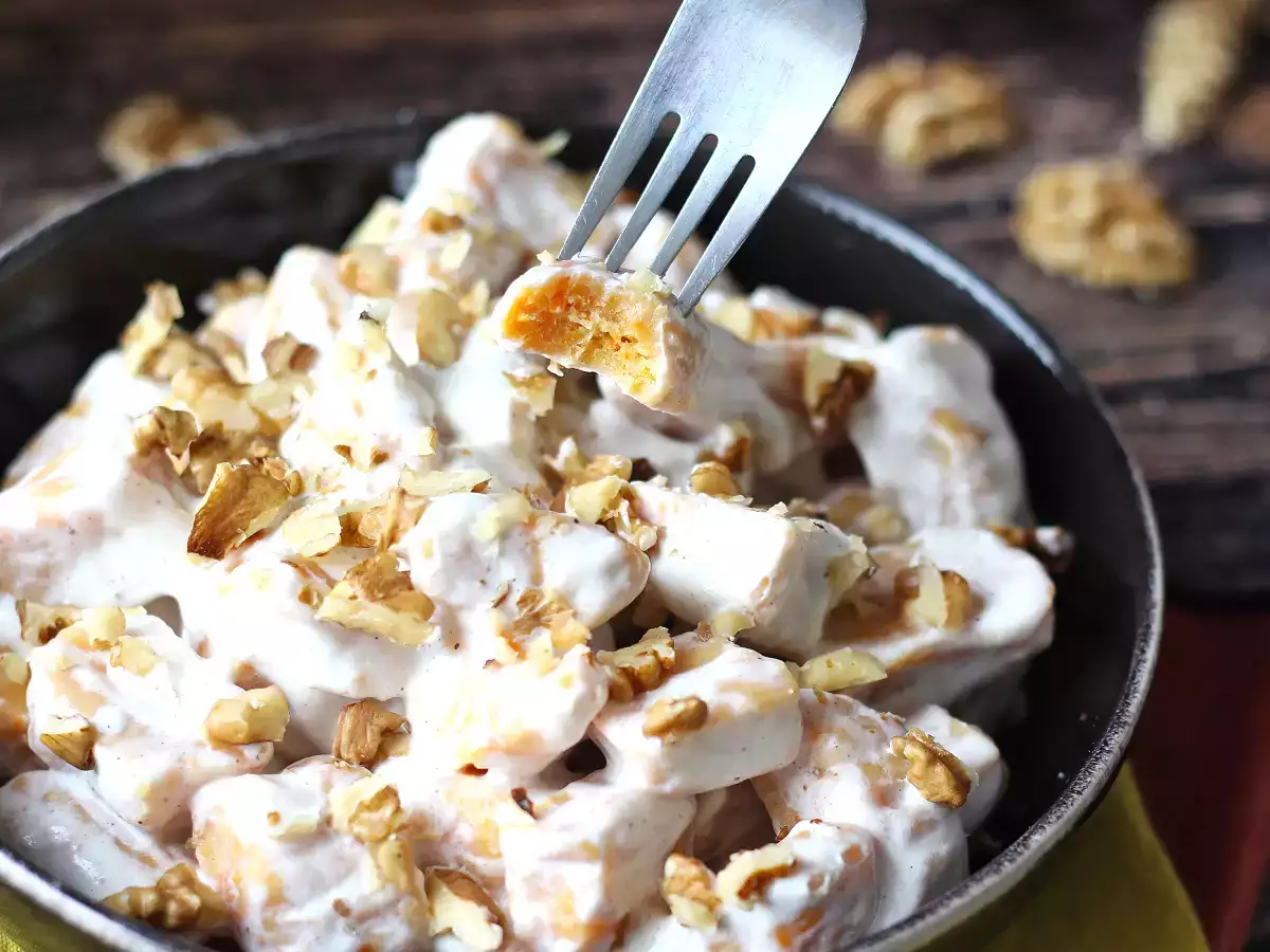 Receita Nhoque de abóbora ao molho de cream cheese (tipo philadelphia) e nozes crocantes