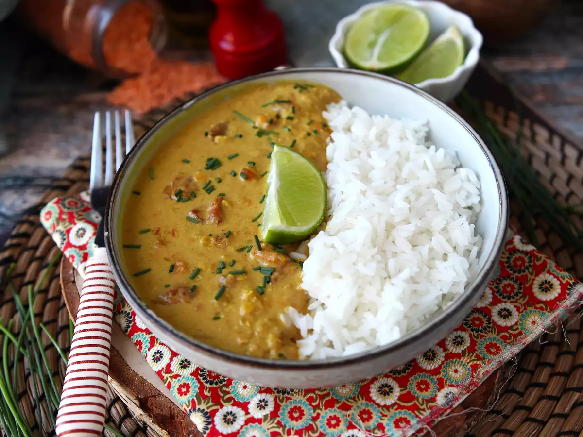 Receita Caril de lentilha vermelha com leite de coco: receita fácil e cremosa