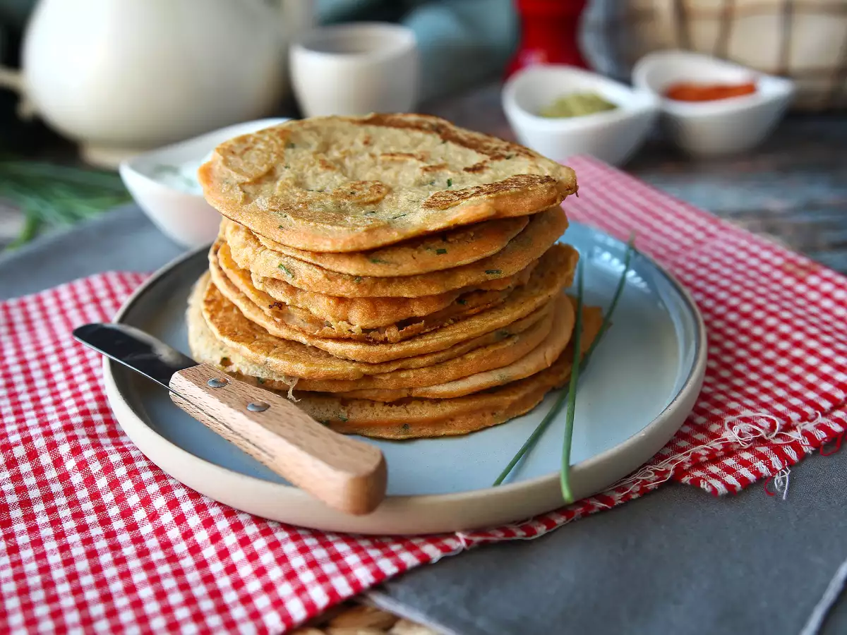 Receita Panquecas salgadas com lentilha vermelha: receita fácil e rica em proteínas