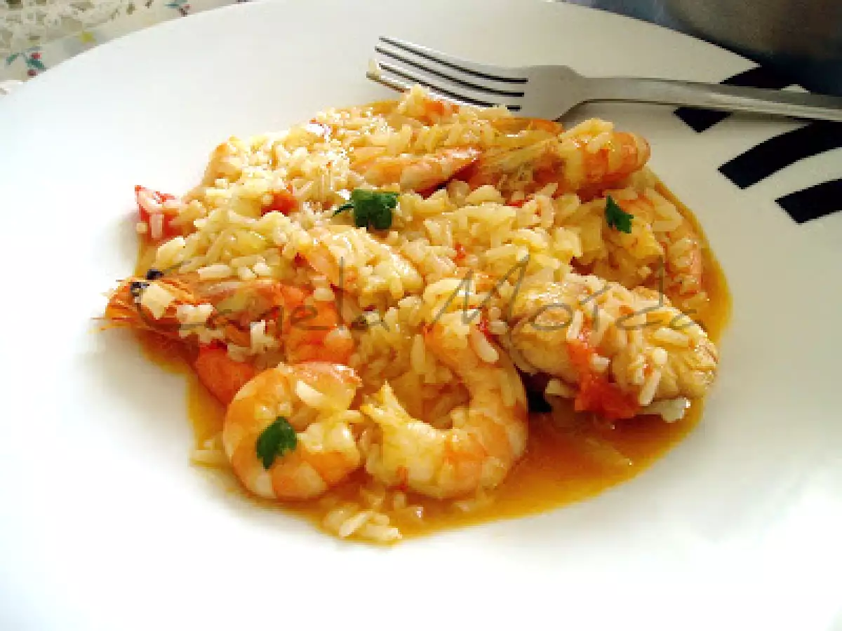 Receita Arroz de tamboril e camarão