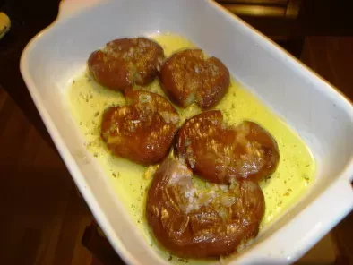 Receita Bacalhau com broa e batatas a murro