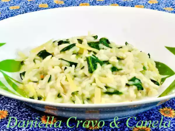 Receita Risoto de espinafre e parmesão