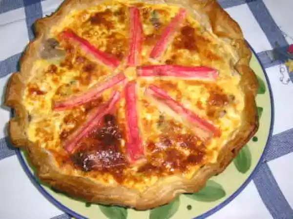Receita Quiche de fiambre, cogumelos e delicias do mar