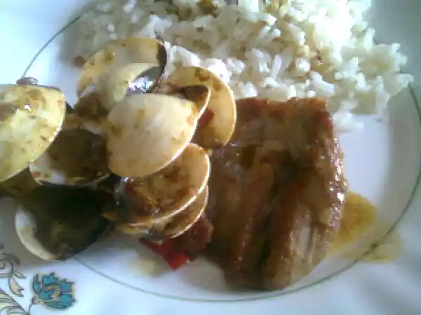 Receita Bifanas com amêijoas