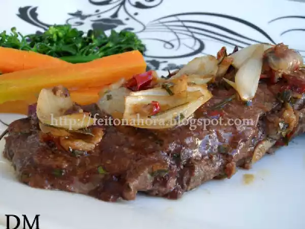 Receita Contra-filé com vinho madeira