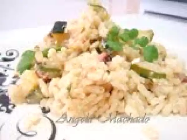 Receita Risoto de abobrinha, bacon e ricota