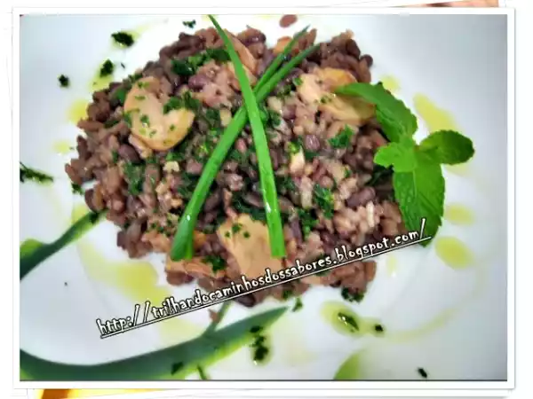 Receita arroz integral com feijão azuki