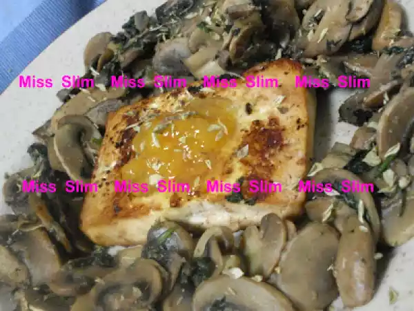 Receita Tofu grelhado com cogumelos frescos salteados ?au gratin?