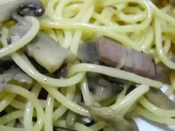 Receita Cogumelos salteados com bacon e massa