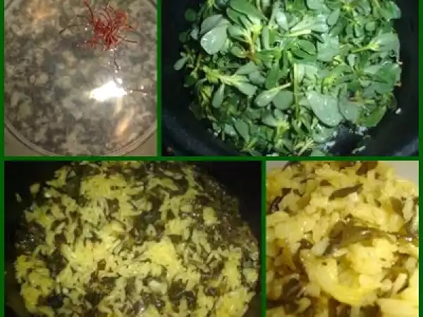 Receita Arroz de beldroegas e açafrão