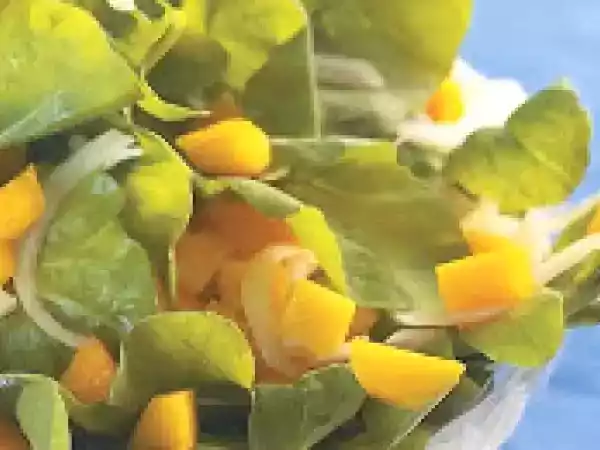 Receita Salada de rúcula com molho de manga (vegana)