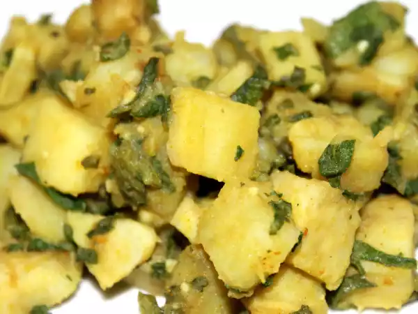 Receita Batata doce sauté com espinafre