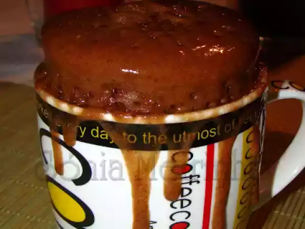 Receita Bolo de chocolate guloso em caneca ( microondas )