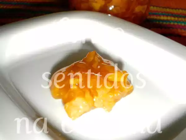 Receita Doce de pessêgo com gengibre e canela - açúcar gelificante