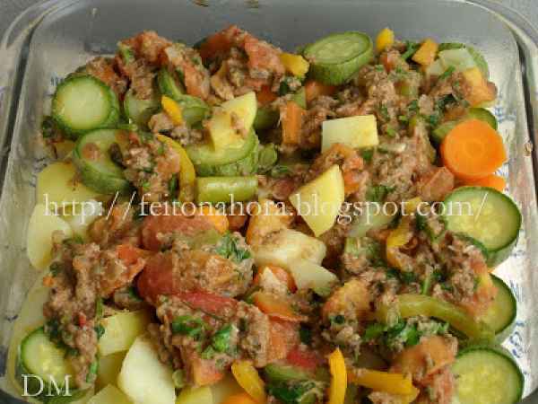 Receita Legumes com molho de atum