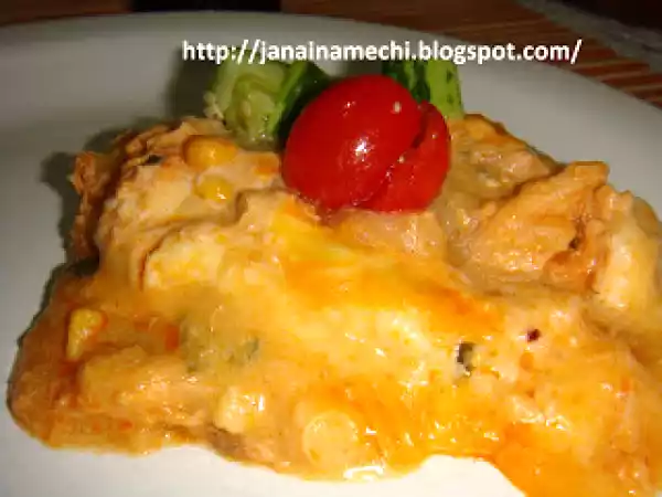 Receita Purê de batatas ao molho de frango