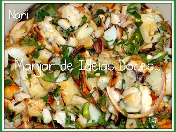 Receita Salada de choco grelhado com coentros