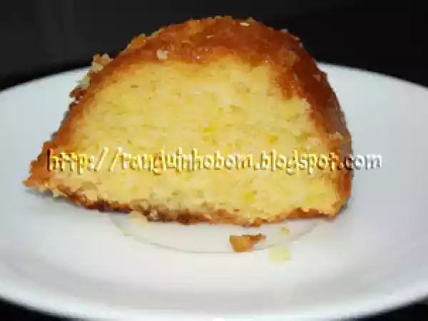Receita Bolo de laranja molhadinho