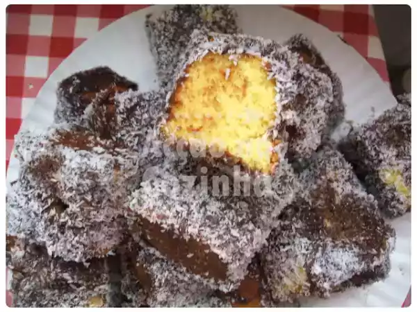 Receita Borrachões de custard e côco
