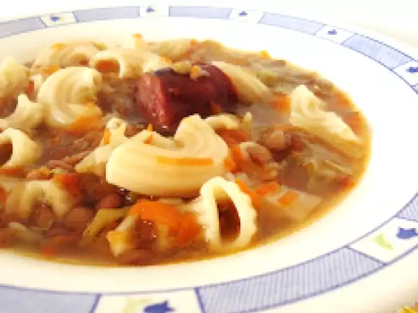 Receita Sopa rústica de lentilhas