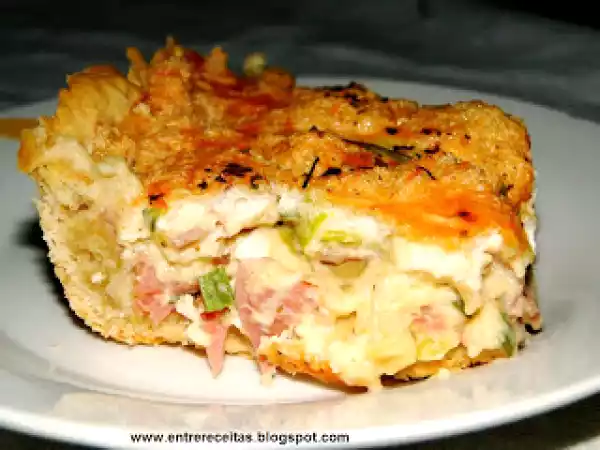 Receita Quiche de presunto e alho poró do nelson curi