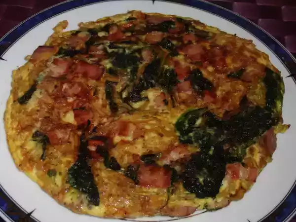Receita Tortilha de espinafres e bacon