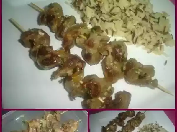 Receita Espetadas de moelas grelhadas