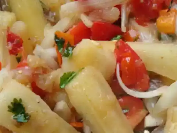 Receita Salada de mandioca