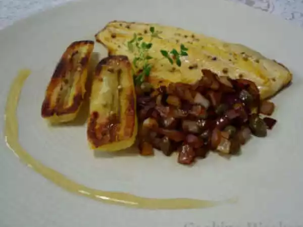 Receita Trutas e banana figo grelhadas ao mel