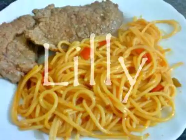 Receita Esparguete com pimentão