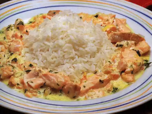 Receita Salmão com natas