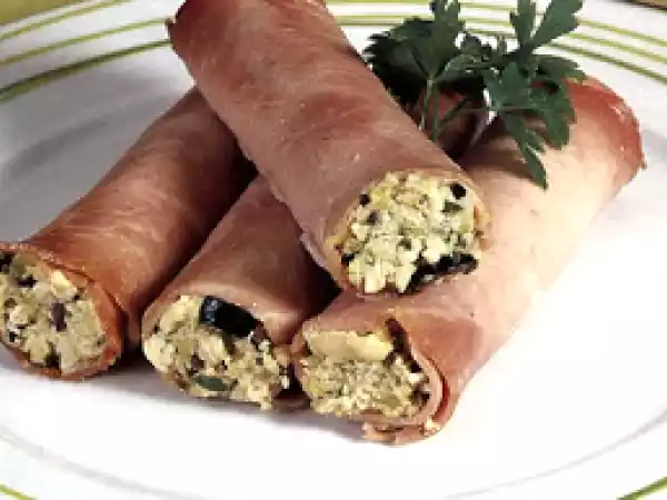 Receita Rolinhos de fiambre e ovo