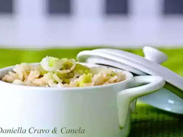 Receita Arroz com alho poró e queijo branco