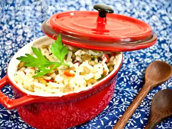 Receita Arroz com lentilhas
