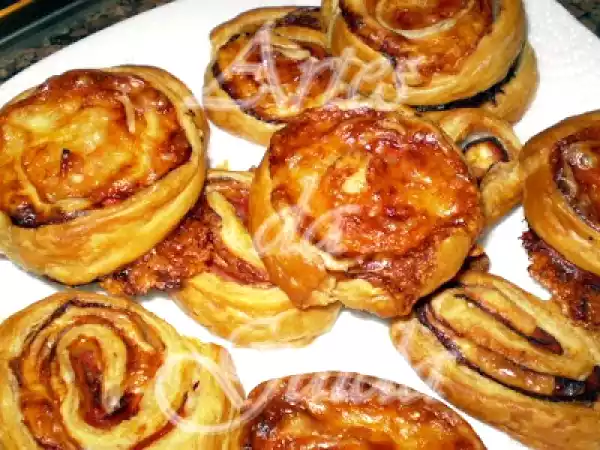 Receita Folhado de queijo e fiambre