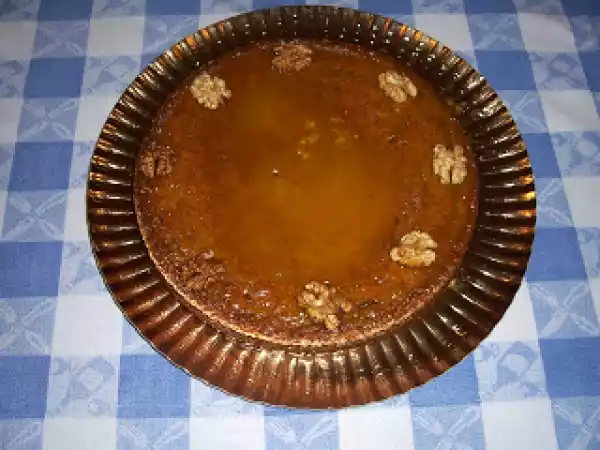 Receita Bolo de noz com creme de caramelo