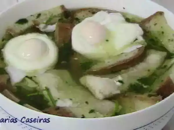Receita Açorda de coentros com pimento