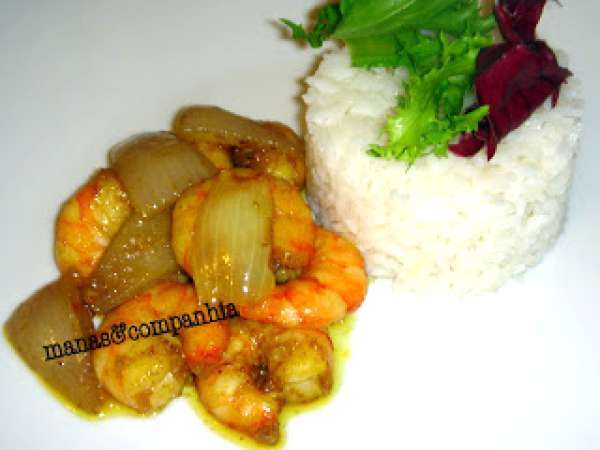 Receita Gambas picantes com arroz de jasmim (isa)