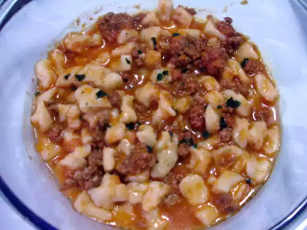 Receita Gnocchi (nhoque) de batata com molho bolonhesa