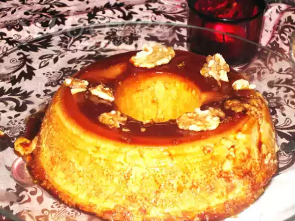 Receita Pudim de mel e nozes