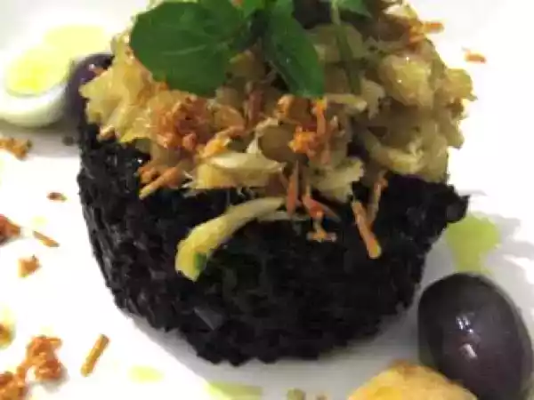 Receita Risoto negro de bacalhau