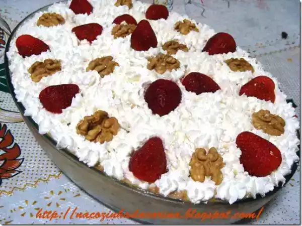 Receita Pavê de nozes e morango
