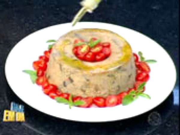 Receita Delicia de berinjela e frango defumado