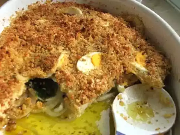 Receita Bacalhau com broa na bimby