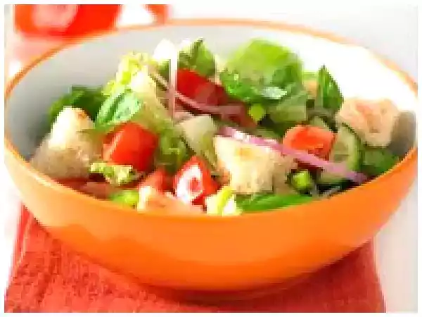Receita Salada árabe com pão sírio (vegana)