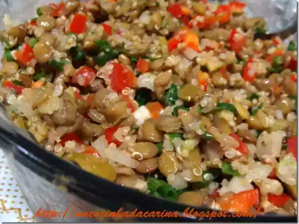 Receita Salada de lentilha e quinoa