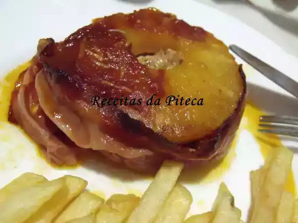 Receita Lombo assado com ananás e bacon